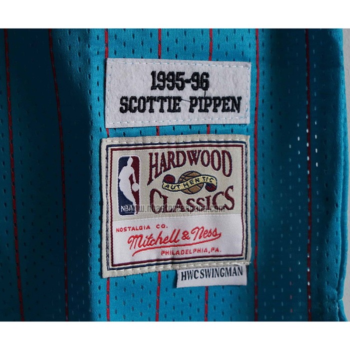 Camiseta Chicago Bulls Scottie Pippen NO 33 Mitchell & Ness 1995-96 Azul